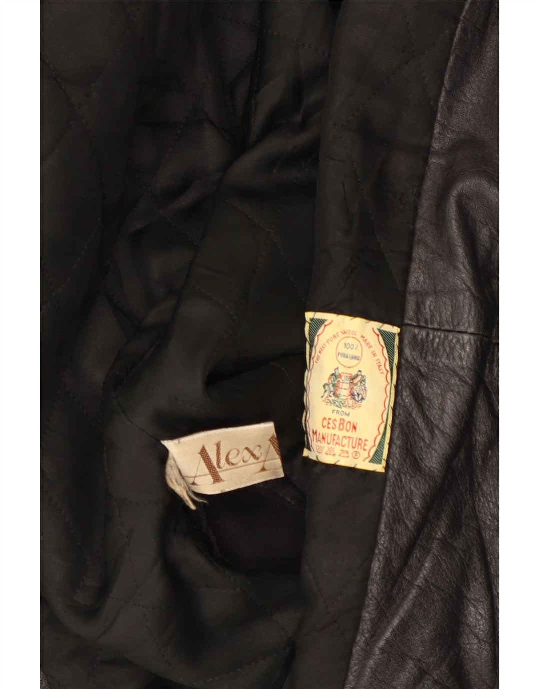 Vintage Damen Übergroße Lederjacke UK 18 XL Schwarzes Leder