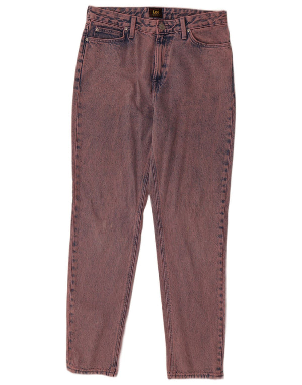 Lee Damen Mom Straight Jeans W29 L31 Rosa Batik-Baumwolle
