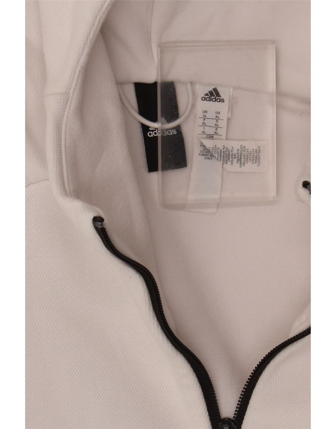 Adidas Herren Zip Hoodie Pullover XL Weiße Baumwolle
