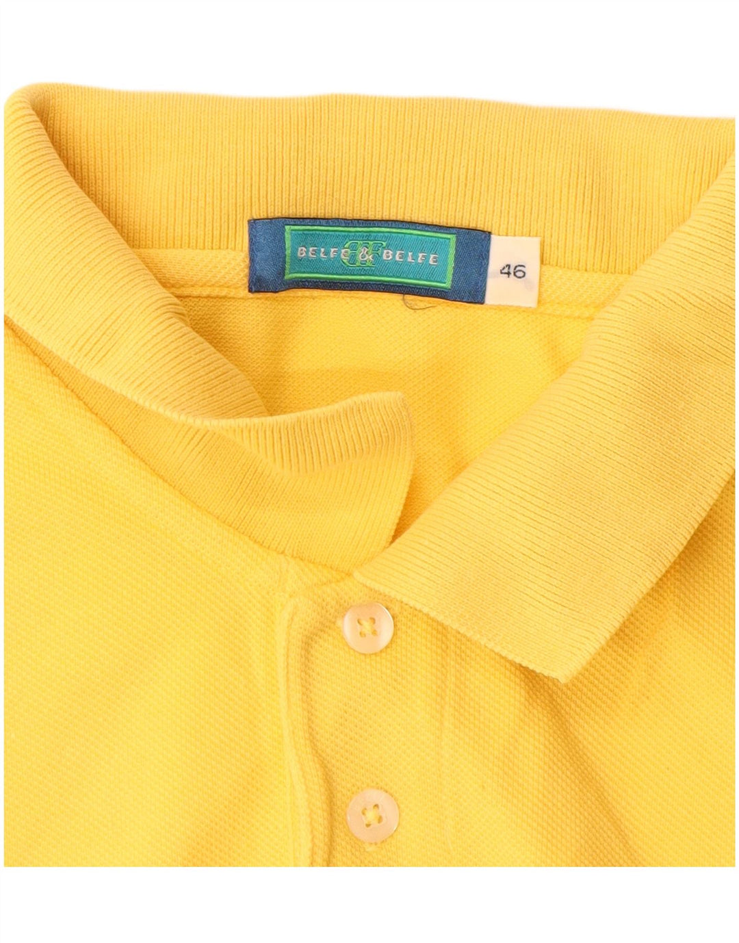 Belfe & Belfe Herren Poloshirt IT 46 Small Gelb Baumwolle