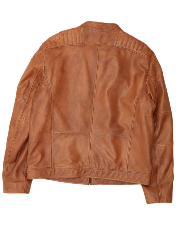 Trapper Herren Lederjacke IT 56 3XL Braunes Leder
