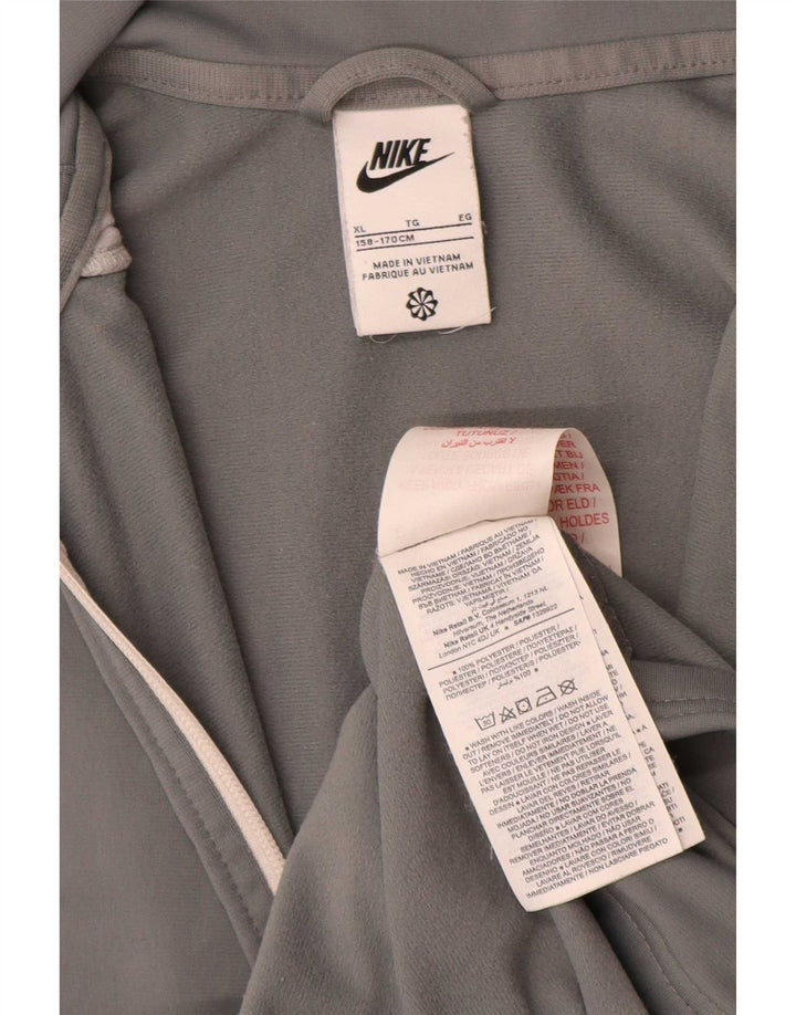 Nike Jungen-Trainingsanzug-Top-Jacke, 13–14 Jahre, XL, graues Colourblock-Polyester