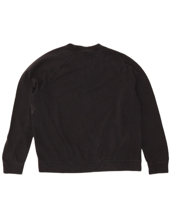 NIKE Damen Sweatshirt Pullover UK 16 Large Schwarz Baumwolle