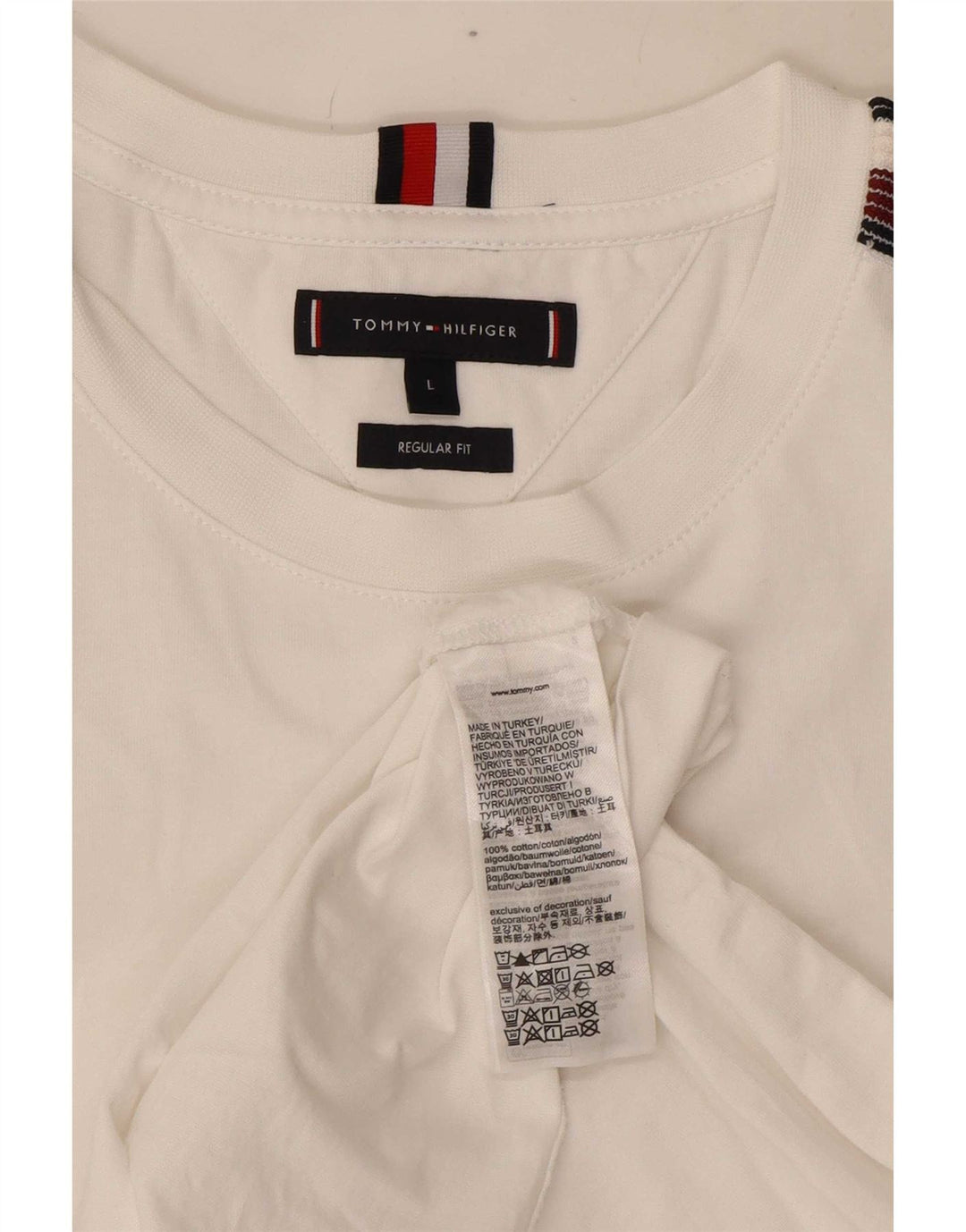 Tommy Hilfiger Herren-T-Shirt mit normaler Passform, groß, aus weißer Baumwolle