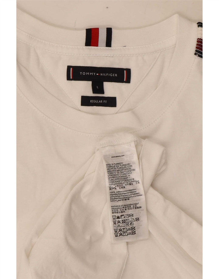 Tommy Hilfiger Herren-T-Shirt mit normaler Passform, groß, aus weißer Baumwolle
