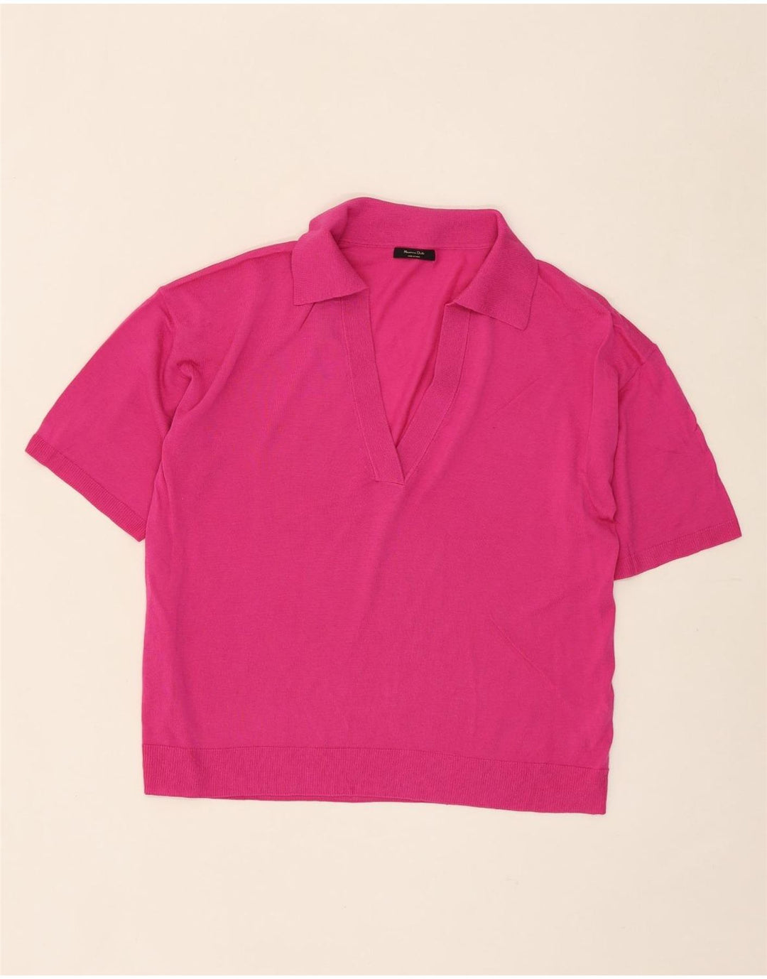 MASSIMO DUTTI Womens Polo Neck Jumper Sweater UK 14 Medium Pink Vintage Massimo Dutti and Second-Hand Massimo Dutti from Messina Hembry 