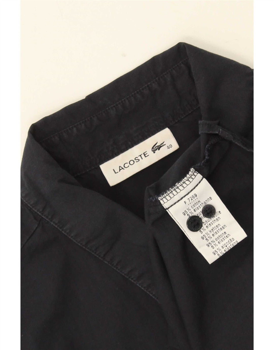 Lacoste Damen-Hemd, Größe 40, mittelmarineblaue Baumwolle