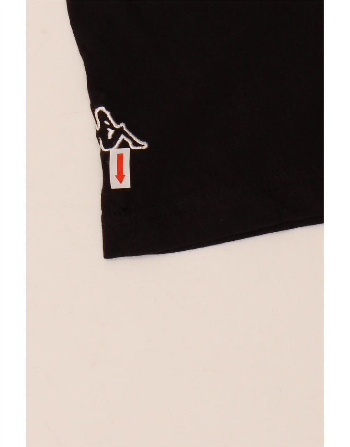 Kappa Herren Grafik-T-Shirt-Oberteil aus mittelschwarzer Baumwolle