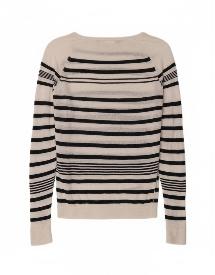Diesel Damen-Pullover mit U-Boot-Ausschnitt, UK 14, mittelweiß gestreift