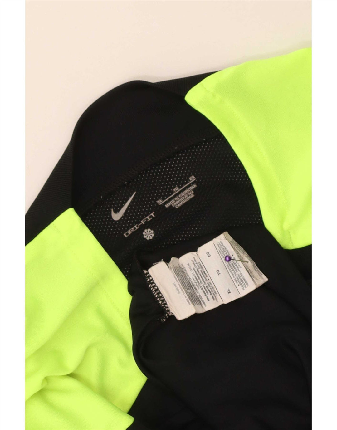 Nike Herren Dri Fit T-Shirt Top XL Schwarz Colourblock Polyester