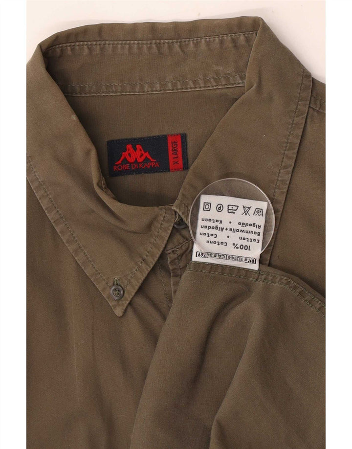 Kappa Herrenhemd XL Khaki Baumwolle