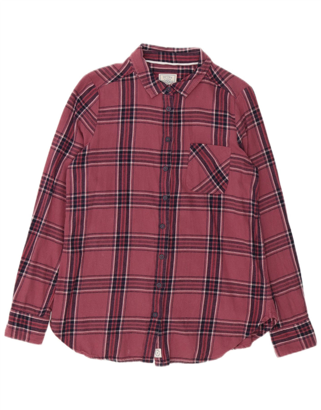 Fat Face Damen Flanellhemd UK 12 mittelrosa karierte Baumwolle