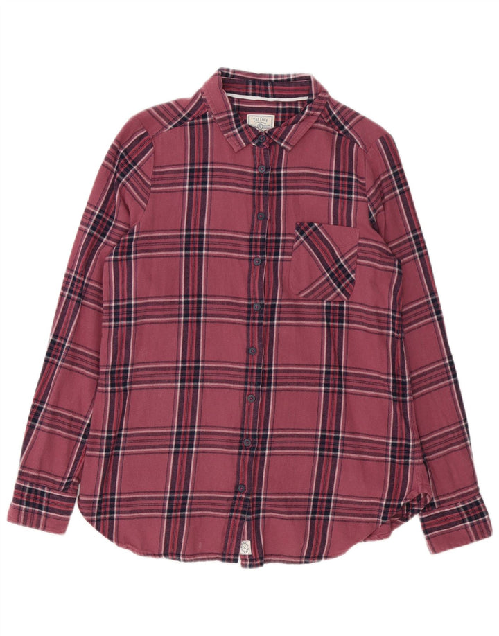 Fat Face Damen Flanellhemd UK 12 mittelrosa karierte Baumwolle