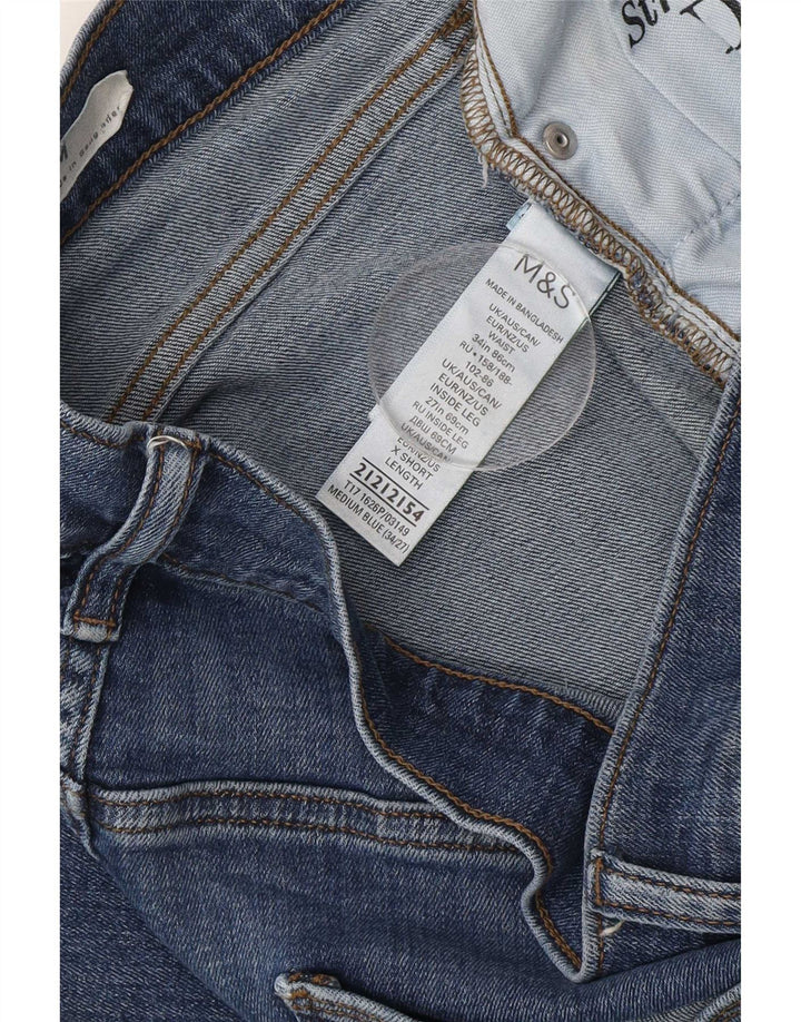 Marks & Spencer Herren Slim Jeans W34 L27 Blaue Baumwolle