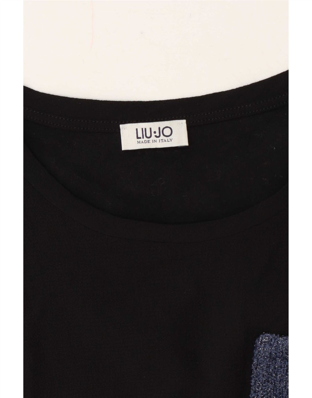 Liu Jo Damen T-Shirt Top UK 12 Mittel Marineblau Farbblock