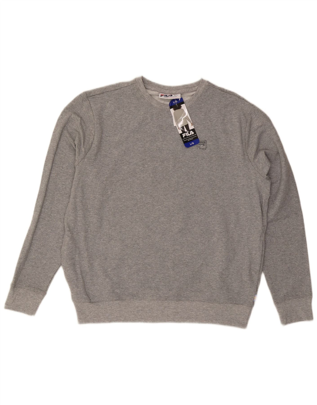 Fila Damen Sweatshirt Pullover UK 16 Large Grau Baumwolle
