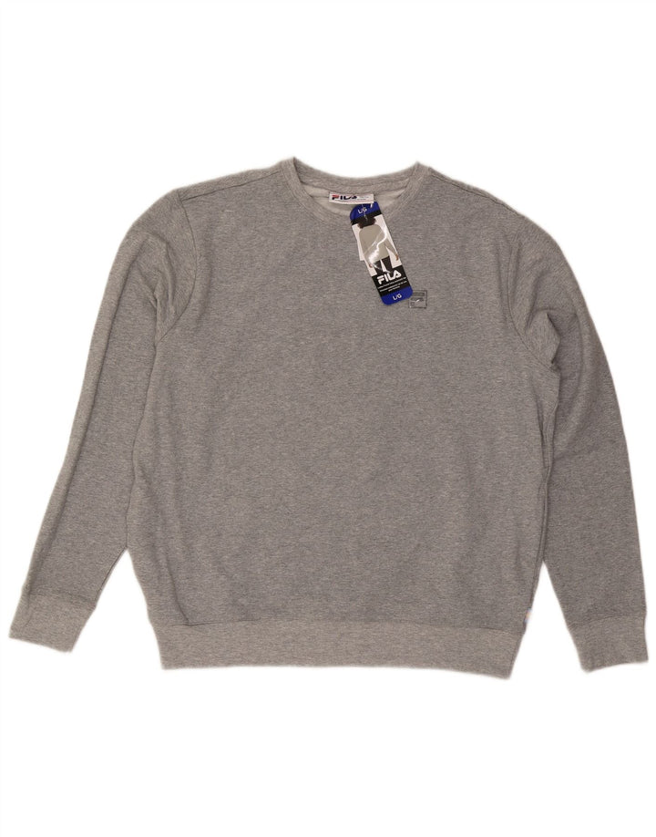 Fila Damen Sweatshirt Pullover UK 16 Large Grau Baumwolle
