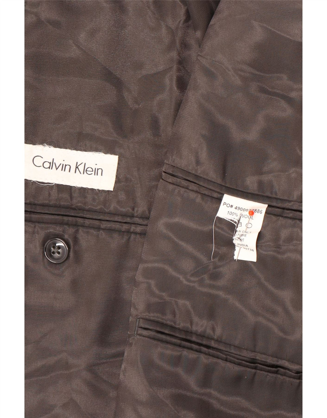 Calvin Klein Herren-Blazer mit 2 Knöpfen, UK 40, große graue Wolle