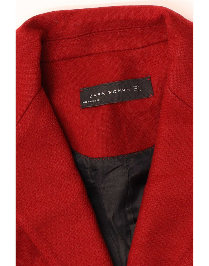 Zara Damen Longline 2 Button Blazer Jacke UK 14 Mittelrot