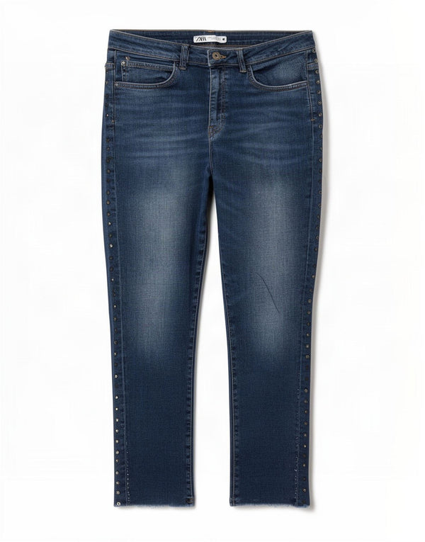Zara Damen Skinny Jeans EU 42 Large W32 L27 Marineblau