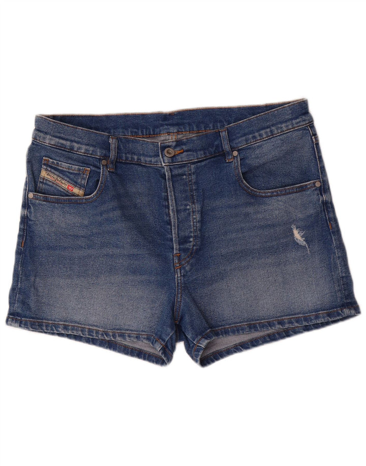 DIESEL Damen-Jeansshorts im Distressed-Look, W31, mittelblaue Baumwolle