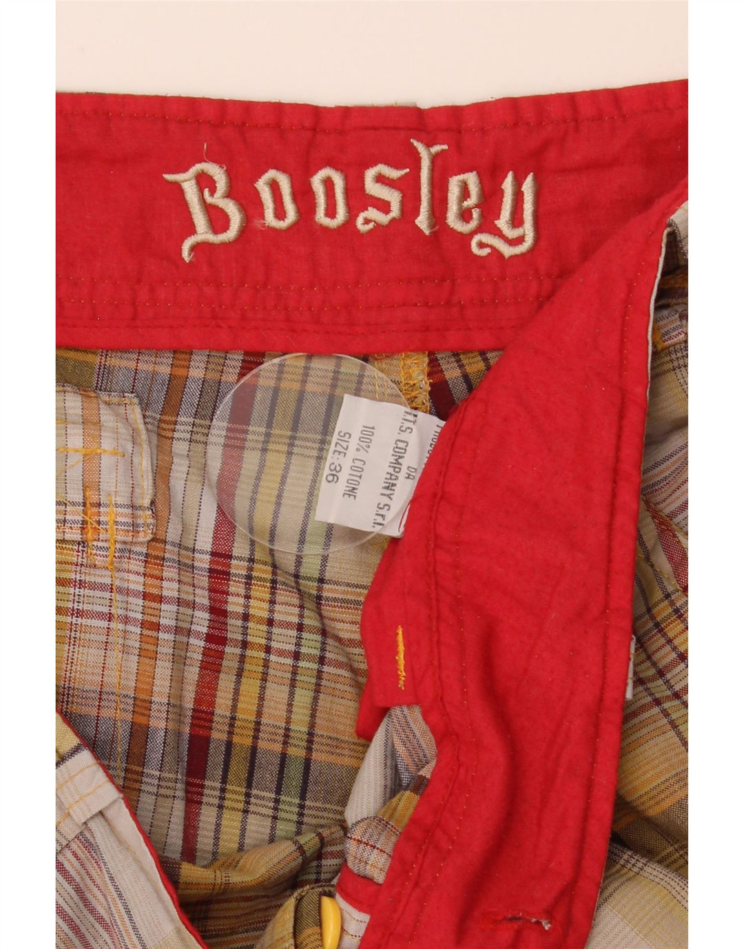Boosley Herren-Cargoshorts W36, große, mehrfarbig karierte Baumwolle