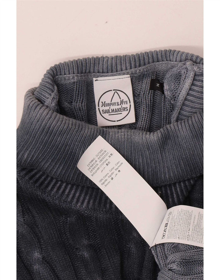 Murphy & Nye Herren-Pullover mit Rundhalsausschnitt, mittelmarineblaue Baumwolle
