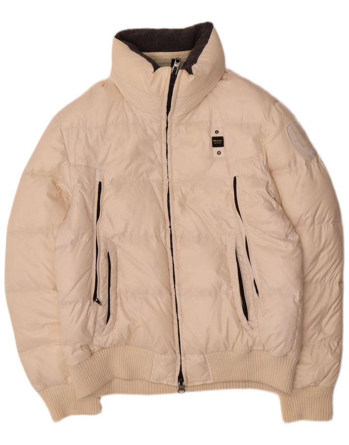 Blauer Damen Wattierte Jacke UK 20 2XL Weiß Polyamid