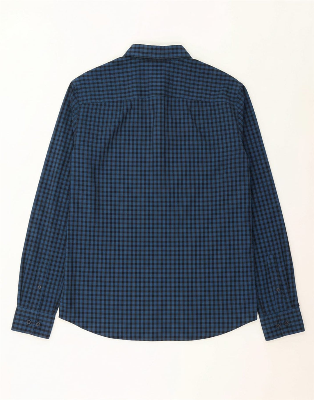 JACK & JONES Mens Slim Fit Shirt Medium Navy Blue Check Cotton