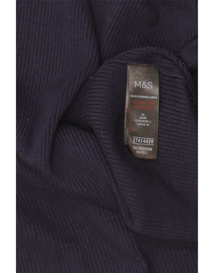 Marks & Spencer Offener Damen-Cardigan-Pullover UK 14 Large Marineblaue Viskose