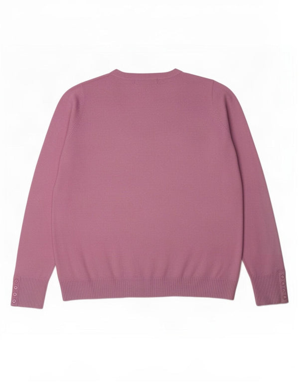 Marks & Spencer Damen-Pullover mit V-Ausschnitt, Gr. 40, Größe L, Lila, Acryl