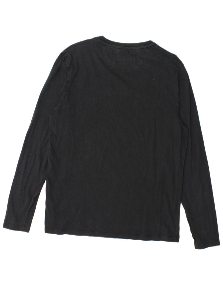 Lyle & Scott Herren-Oberteil, langärmelig, mittelschwarz, Baumwolle