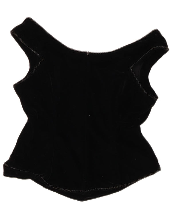 Gerrard Damen Off Shoulder Crop Top UK 14/16 Large Schwarz geblümt