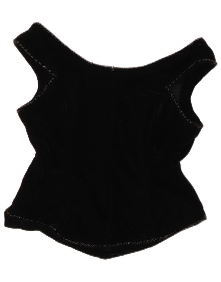 Gerrard Damen Off Shoulder Crop Top UK 14/16 Large Schwarz geblümt