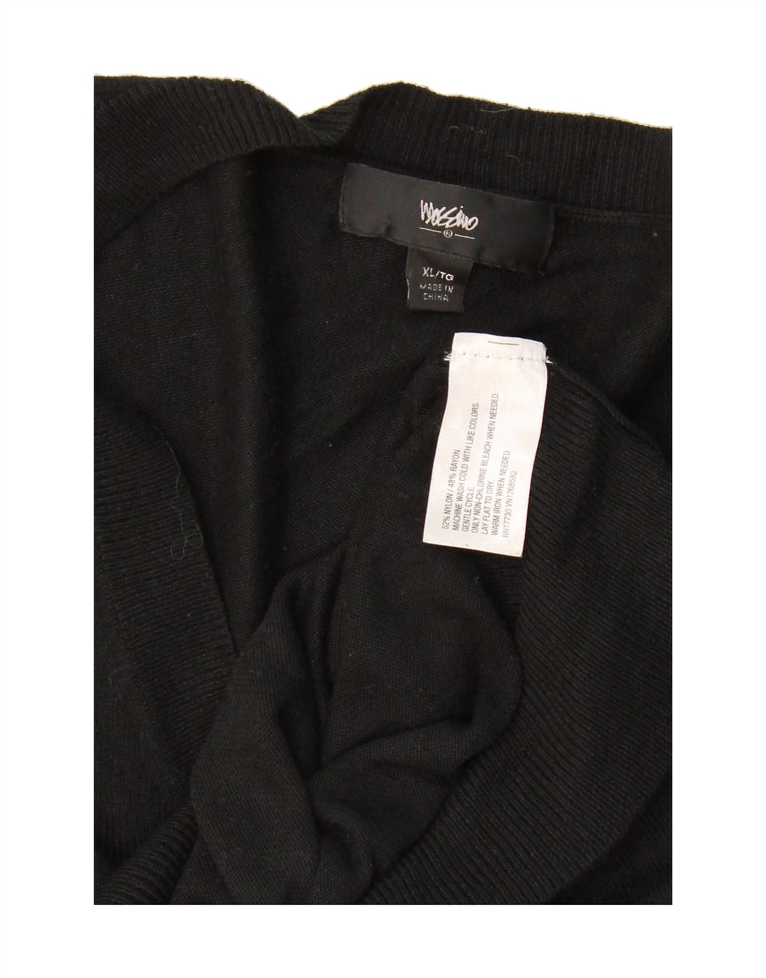 MOSSIMO Womens V-Neck Jumper Sweater UK 18 XL Black Nylon Vintage Mossimo and Second-Hand Mossimo from Messina Hembry 