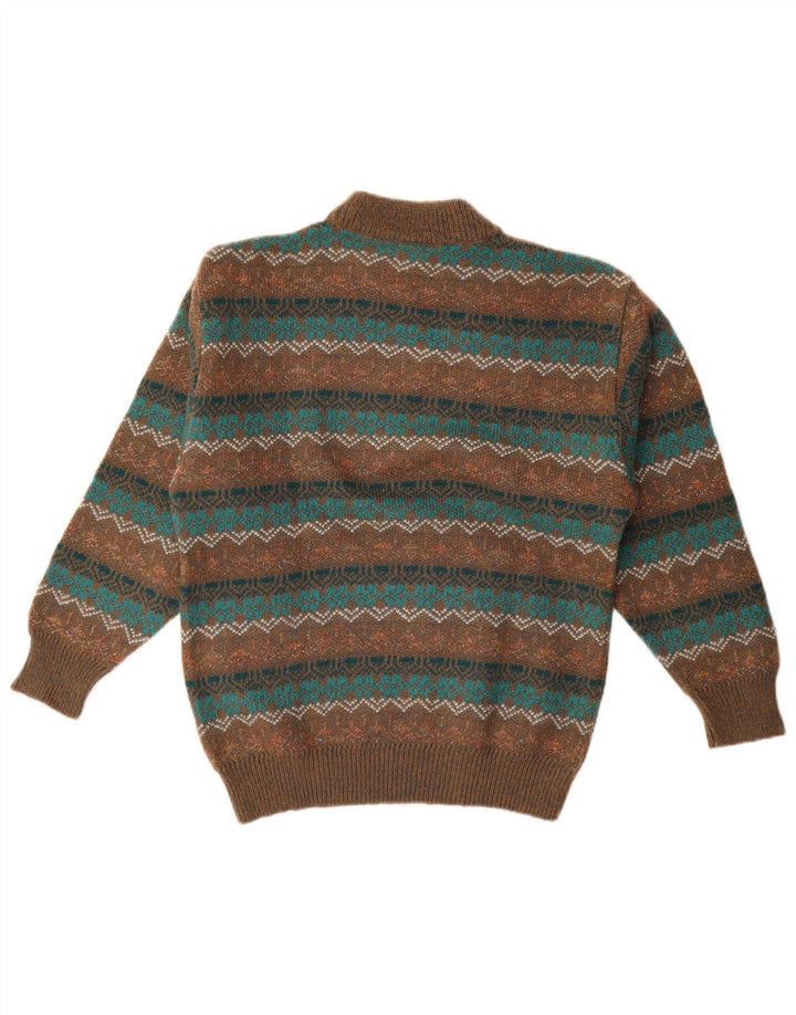 Maglificio Damen Rollkragenpullover Pullover IT 44 Mittelbraun Geometrisch