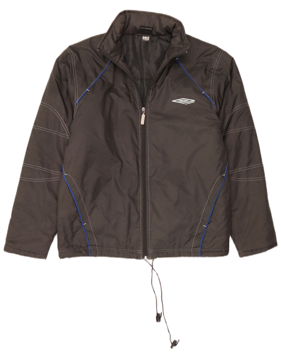 Umbro gepolsterte Herrenjacke mit Kapuze, UK 36, kleines graues Nylon