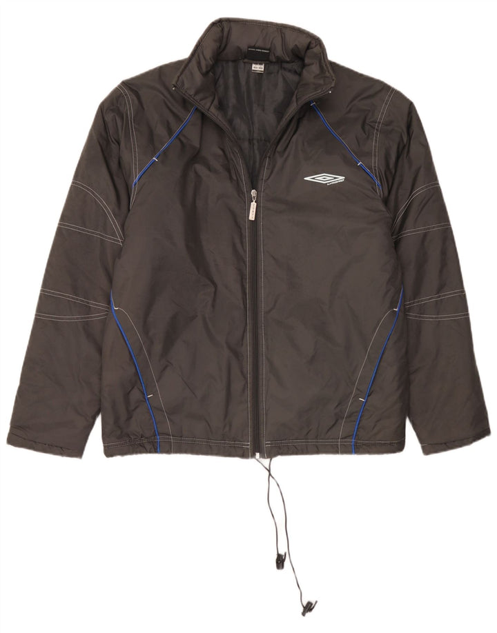 Umbro gepolsterte Herrenjacke mit Kapuze, UK 36, kleines graues Nylon