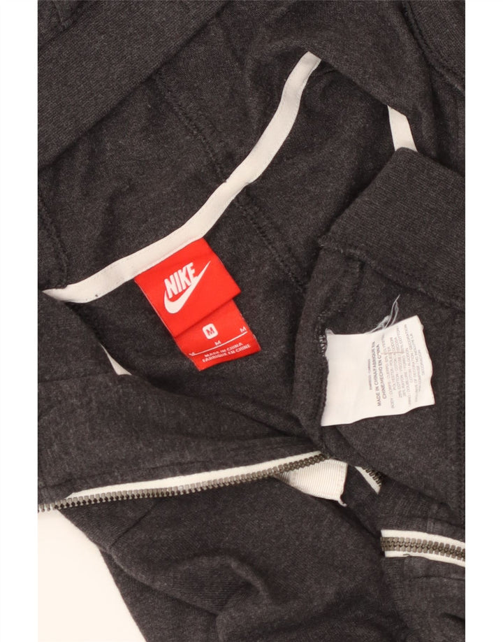Nike Damen Zip Hoodie Pullover UK 12 Mittelgraues Polyester