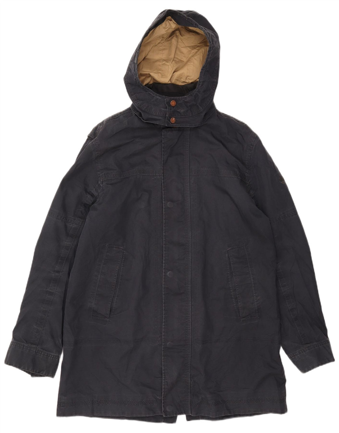 TIMBERLAND Herren-Parka mit Kapuze, UK 40, Größe L, Marineblau, Baumwolle