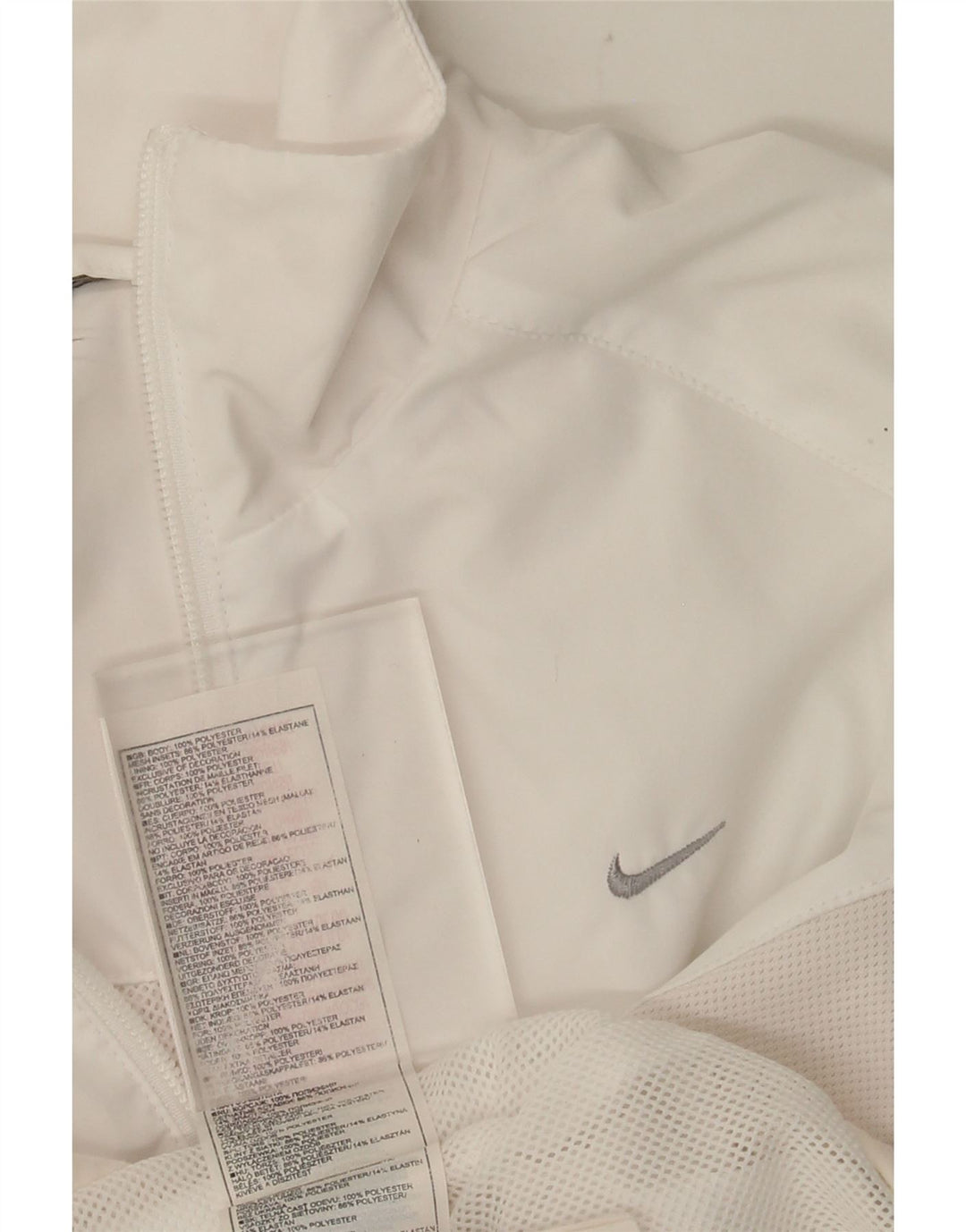 NIKE Damen-Trainingsanzugoberteil, UK-Größe 14, mittelweißes Polyester