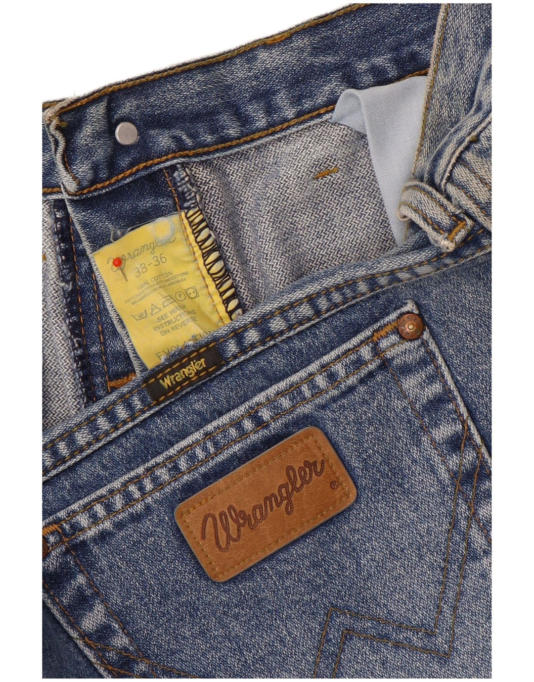 Wrangler Herren Straight Jeans W38 L36 Blaue Baumwolle