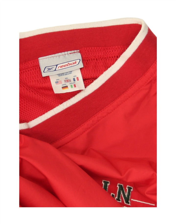 Reebok Herren Graphic Pullover Trainingsanzug Top 2XL rot gestreift Polyester Sport