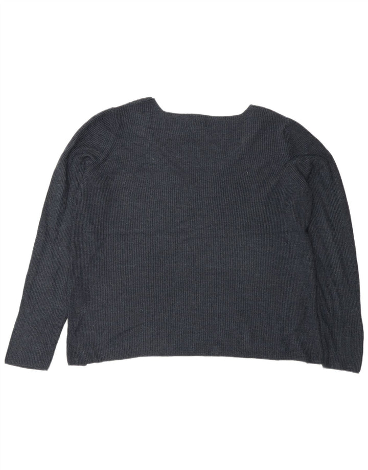 Fat Face Damen-Pullover, übergroß, V-Ausschnitt, Gr. 12, mittleres Marineblau