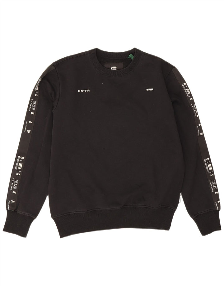 G-Star Herren Grafik-Sweatshirt-Pullover aus mittelschwarzer Baumwolle