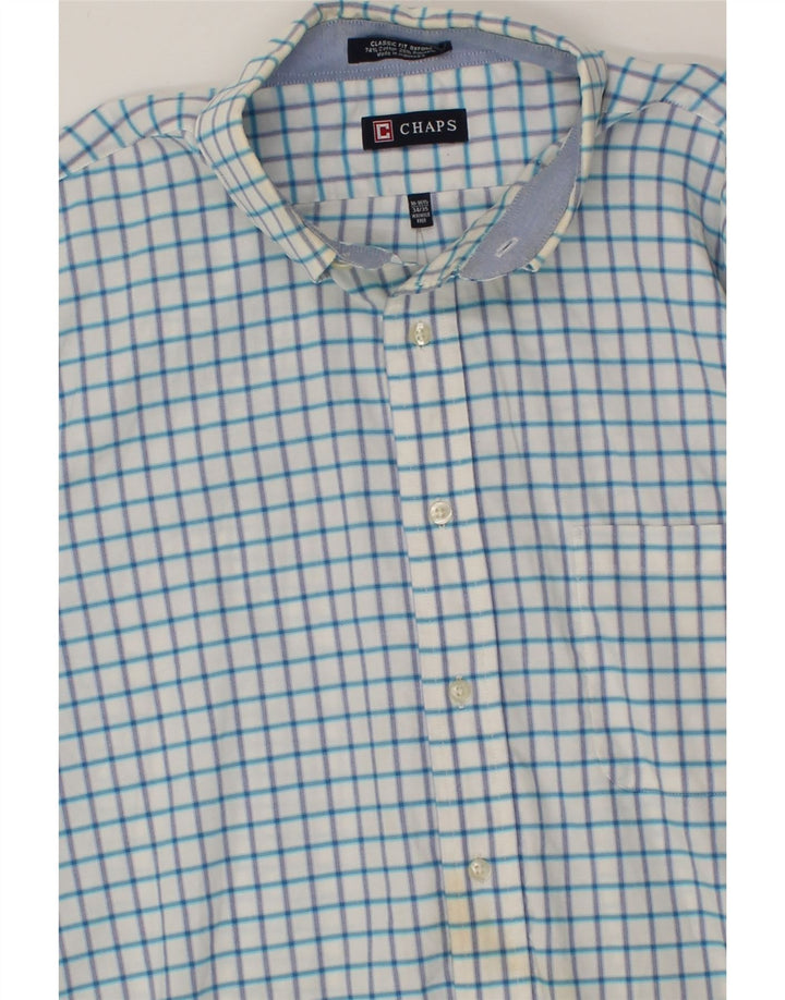 CHAPS Mens Classic Fit Shirt  Size 16 16 1/2 Large Blue Check Cotton Vintage Chaps and Second-Hand Chaps from Messina Hembry 