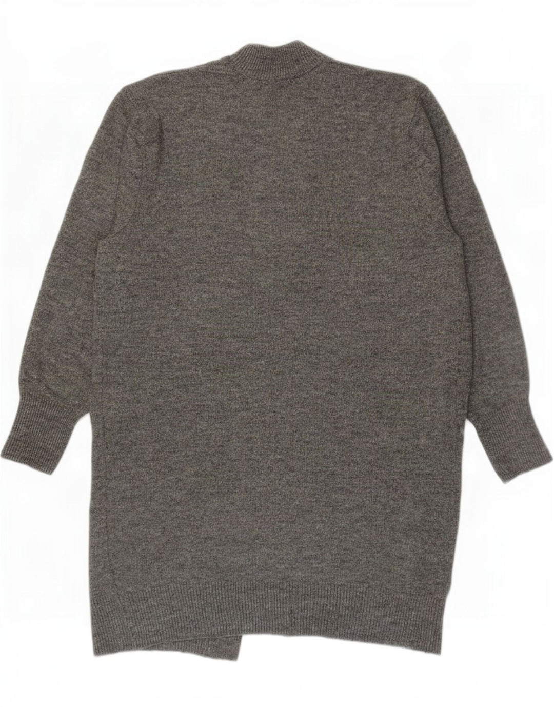 Zara Damen Longline Open Cardigan Pullover UK 14 Mittelgraues Acryl