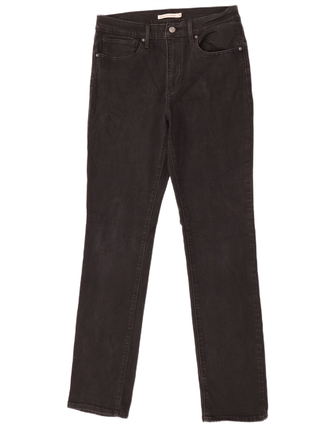 Levi's Damen 724 High Rise Straight Jeans W30 L34 Schwarze Baumwolle