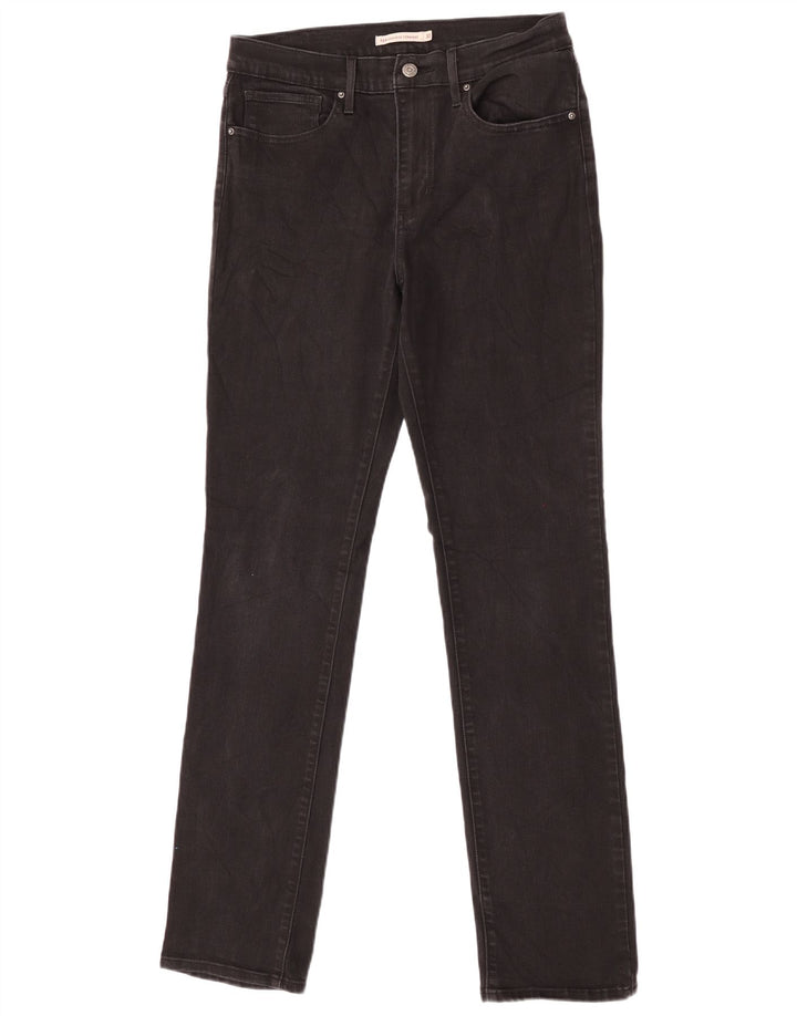 Levi's Damen 724 High Rise Straight Jeans W30 L34 Schwarze Baumwolle