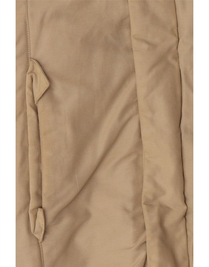 Woolrich Wattierter Damenmantel mit Kapuze, UK 12, mittelbeige Baumwolle